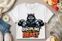 Discipline Builds The Beast Wolf Gym Motivation Workout PNG Product Image 5