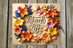 BeachLife flowers | 4 summer Skinny Tumbler Sublimation PL Product Image 5