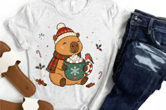 Cute Christmas Capybara PNG Clipart, Cozy Winter Capybara Product Image 4