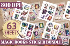 Magic Books sticker Sheet Bundle 63 Sheets Book Lover Read Product Image 2