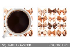 Bows Fall Coaster Design. Fall Bows Sublimation Product Image 1
