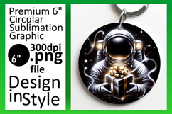 Trendy Circle PNG Car Coaster Design , Astronaut Product Image 1