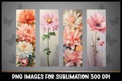 4 Flowers Bookmarks Sublimation I Spring Bookmarks Product Image 1