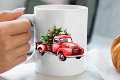 Christmas Cars Watercolor clipart, Christmas Cars Clipart Product Image 5