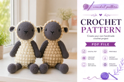 Bobble Stitch Sheep Amigurumi Crochet Pattern PDF Product Image 1