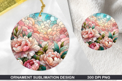Flower Stained Glass Ornament PNG, Digital Download File Product Image 1