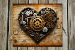 Steampunk hearts | 4 love Skinny tumbler sublimation designs Product Image 5