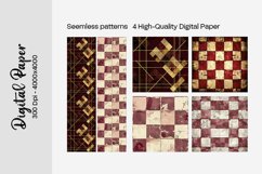 Burgundy Digital Papers | Floral Digital paper Product Image 1