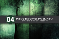 Dark Green Grunge Digital Paper Product Image 1