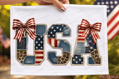 4th of July Faux Patchwork USA Sublimation Design, Product Image 6