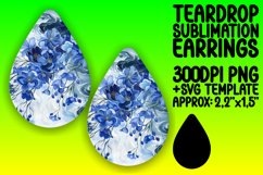 Bright Floral Teardrop Earring Sublimation Pattern Product Image 1