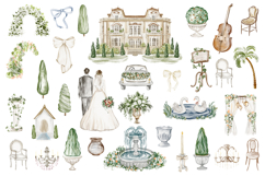 Italian Watercolor Wedding Clipart Set Product Image 3
