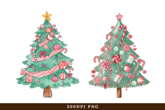 Whimsical Candy Land Christmas Tree Watercolor Clipart Product Image 1