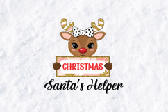 Cute Reindeer Santa&#039;s Helper SVG - Christmas Girl Design Product Image 3