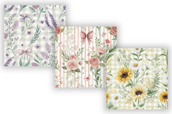 Watercolor Back to School Patterns, Seamless Grandmillennial Product Image 5