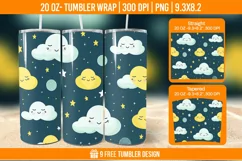 Day And Night Tumbler Wrap Designs, Sublimation Wrap Product Image 1