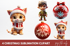 3D Christmas Sublimation Clipart Product Image 1