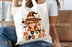 Moody Spooky PNG, Halloween Highland Cow Sublimation Design Product Image 5