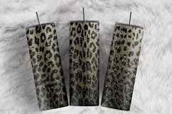 Black Cheetah Silver Gray Glitter Animal 20 oz tumbler wrap Product Image 1