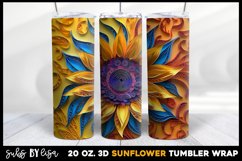 Colorful Sunflower Tumbler Sublimation Wrap 3D Flower Bundle Product Image 6