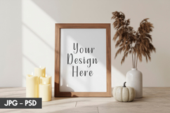 Pumpkin Decor Frame Mockup PSD Product Image 1