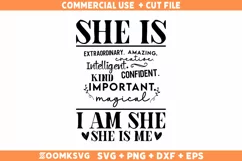 Woman Affirmation I Am She and She is Me SVG - Mom SVG, PNG Product Image 1