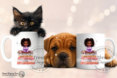 Bride afro american Chibi PNG Bridal Shower stack of Books Product Image 6