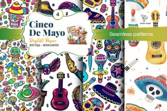 Cinco de Mayo digital paper, fiesta digital paper Product Image 1