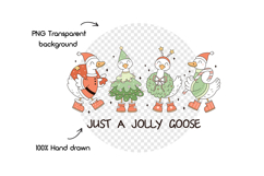 Just a Jolly Goose PNG SVG Silly Christmas Goose Meme Shirt Product Image 5