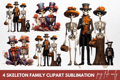 Skeleton Family Clipart Sublimation Product Image 1