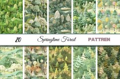 20 Seamless Springtime Forest Digital Paper For Download Product Image 2