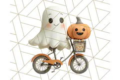 Retro Halloween Clipart Vintage PNG Graphics, 50s Holiday Product Image 5
