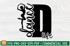 Dance Life SVG | Dance Mom Monogram D | Dancer Silhouette Product Image 1