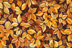 Autumn Leaves Pattern Background with Warm Fall Colors Product Image 1