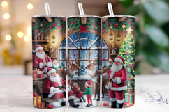 Merry Christmas Santa Tumbler Wrap | Christmas Wrap Product Image 1