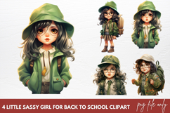 Little Sassy Girl For Back To School Sublimation Clipart Product Image 1