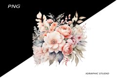 Watercolor Pastel Flowers Clipart, Wedding Flowers Clipart Product Image 1