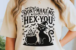 Don't Make Me Hex You Svg, Halloween Witch Svg, Cat Svg. Product Image 6