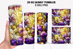 Flower Skinny Tumbler 20oz Wrap Design, Flowers Tumble PNG Product Image 1