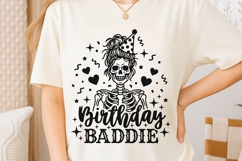 Birthday Baddie Svg, Birthday Girl Svg, Skeleton Girl Svg. Product Image 6