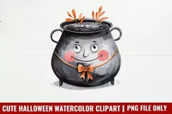 Cute Halloween Watercolor Clipart PNG Product Image 6