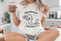 Baby mermaid on board SVG Design, Mermaid SVG Design Product Image 5