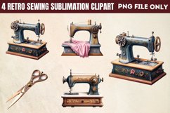 Retro Sewing Sublimation Clipart PNG Product Image 1