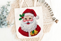 Faux Yarn Santa Claus Sublimation Png, Yarn Christmas Png. Product Image 5