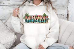 Miami Florida PNG, Vintage City Beach Sunset Sublimation Product Image 5