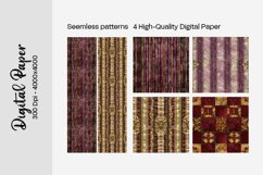 Burgundy Digital Papers | Floral Digital paper Product Image 1