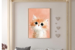 Pastel Cat Illustration | Nursery Wall Art Product Image 2