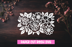 Paper Cut Rose Flower SVG For Paper Craft Projects Product Image 1