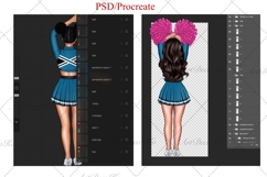 Cheer Sisters Clipart, Cheerleaders Clipart Product Image 5