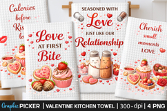 Valentine Kitchen Towel PNG, Valentine day Sublimation, Xoxo Product Image 1